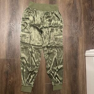 Vici Satin Olive Joggers
